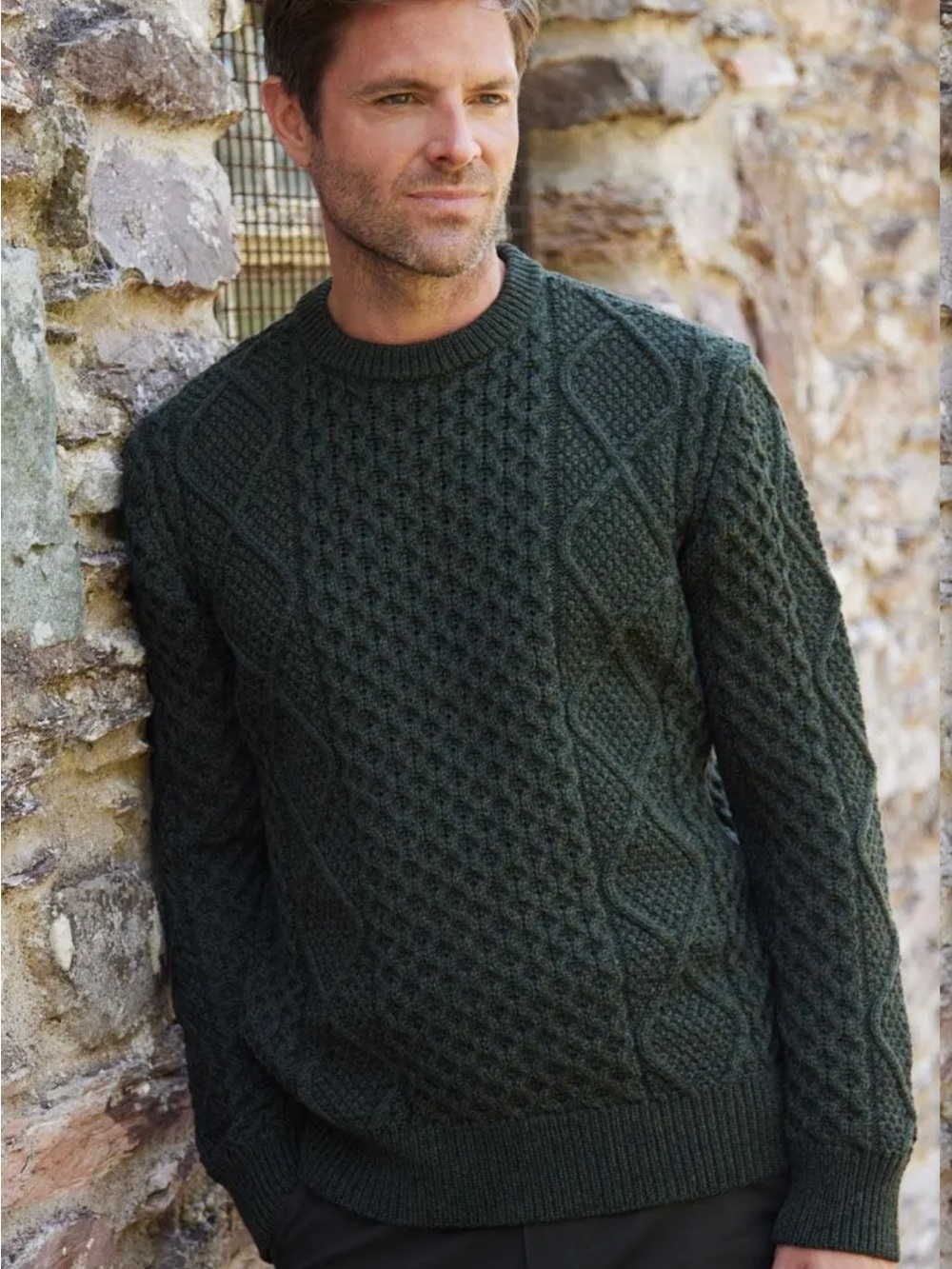 Blarney Woolen Mills Connall Crew Aran Sweater
